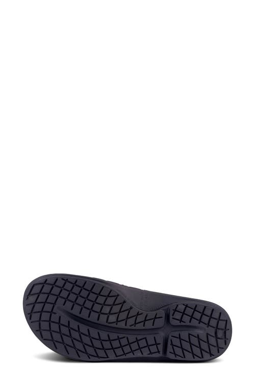 Oofos Gender Inclusive Ooahh Sport Flex Slide Sandal In Black/matte Black