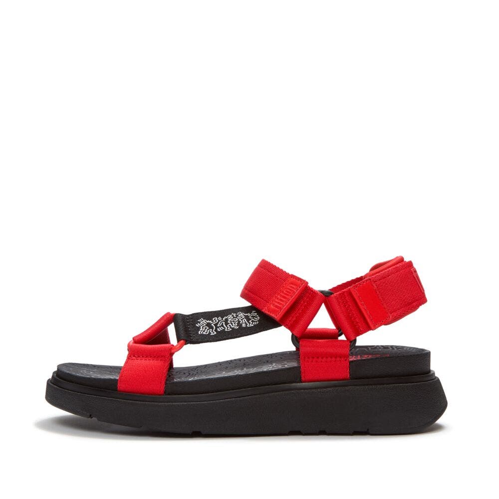 FitFlop X Keith Haring Gen-FF T-Bar Sandals, Alternate, color, Signal Red