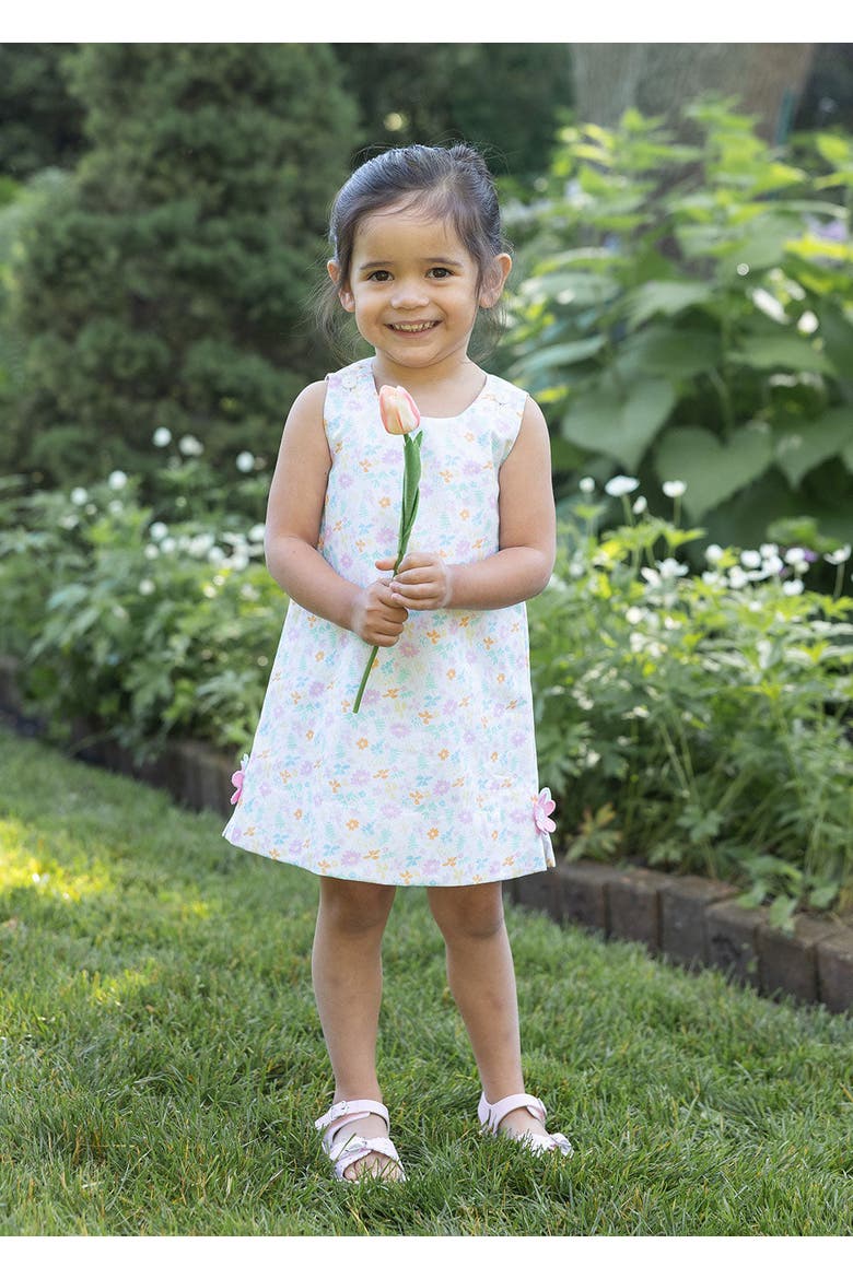 Printed Pique Dress With Flowers, Alternate, color, White / Multicolor