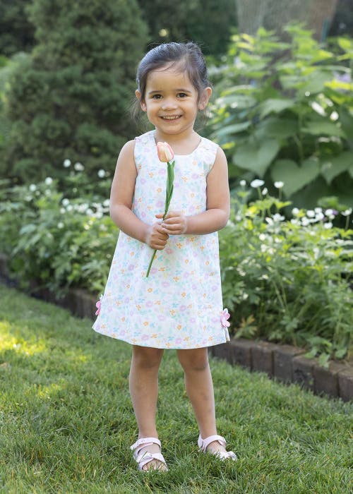 Florence Eiseman Printed Pique Dress With Flowers In Multi