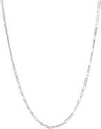 BEST SILVER Sterling Silver 050 Gauge Figaro Chain 16"