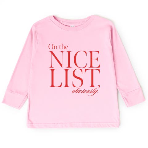 On The Nice List, Obviously Long Sleeve Tee Toddler