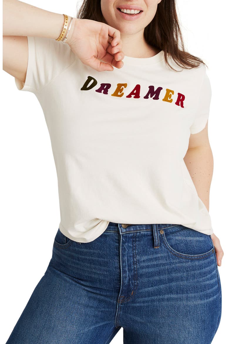 Dreamer Graphic Tee, Alternate, color, PEARL IVORY DREAMER