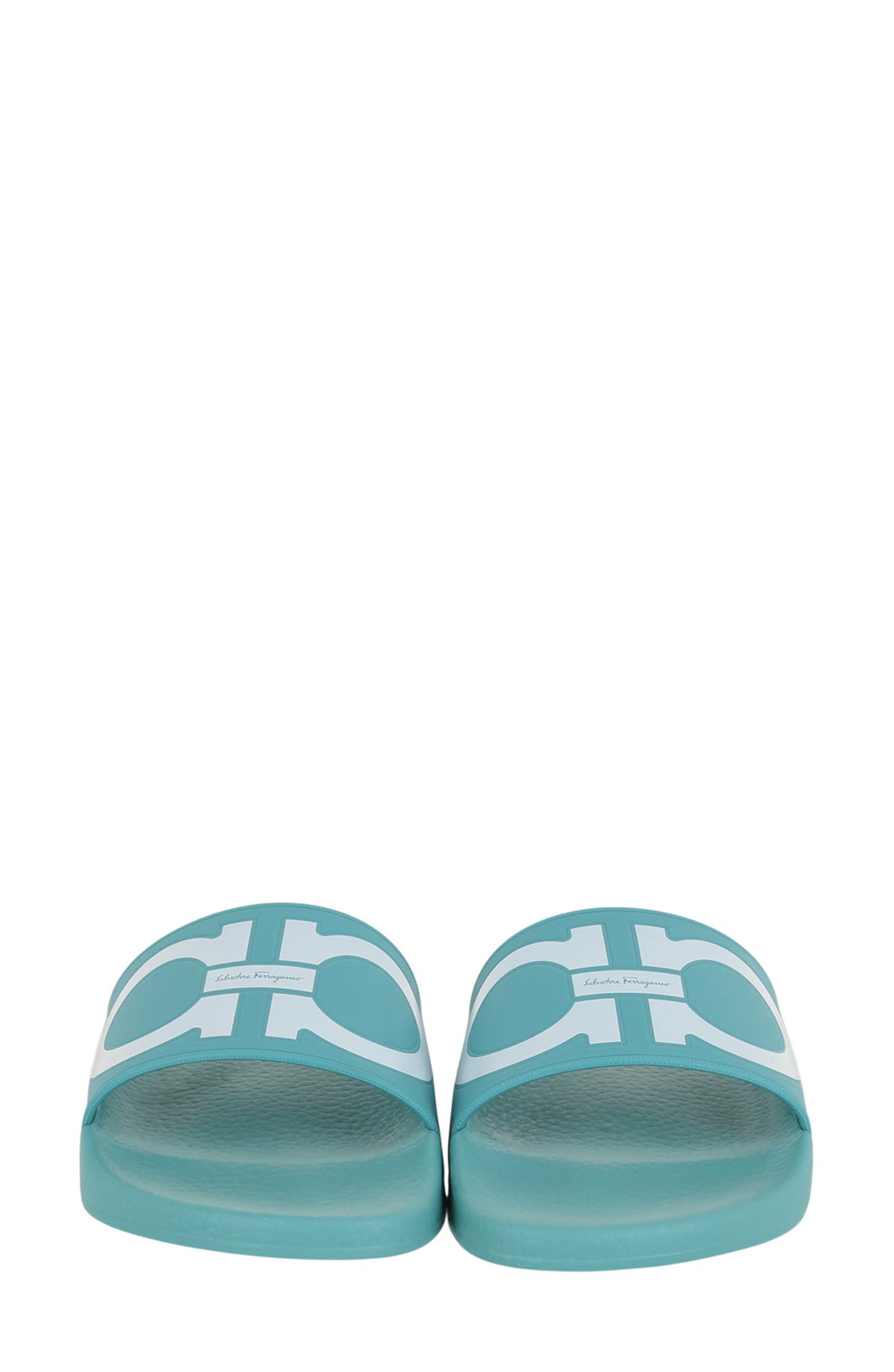 FERRAGAMO Groovy Gancini Slide Sandal, Alternate, color, Blue