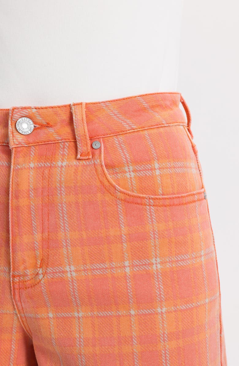 Bayeas High Waist Bermuda Denim Shorts, Alternate, color, Leaf And Lotus