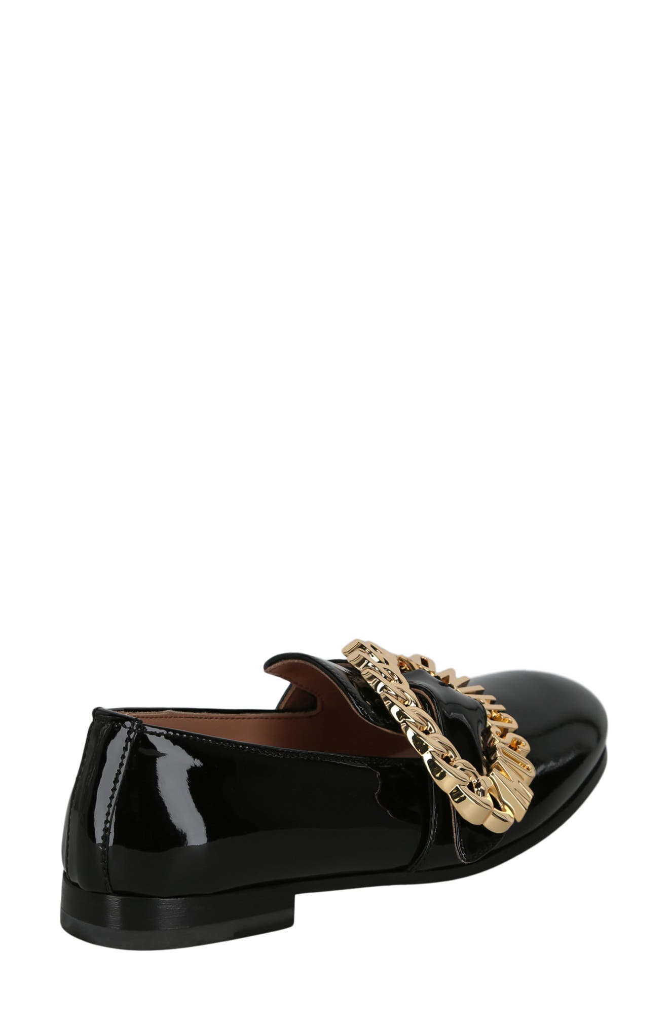 Moschino Logo Chain Loafer, Alternate, color, Black