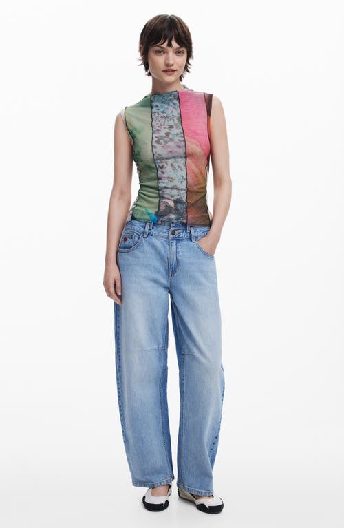 DESIGUAL DESIGUAL MIXED PRINT MESH TANK 