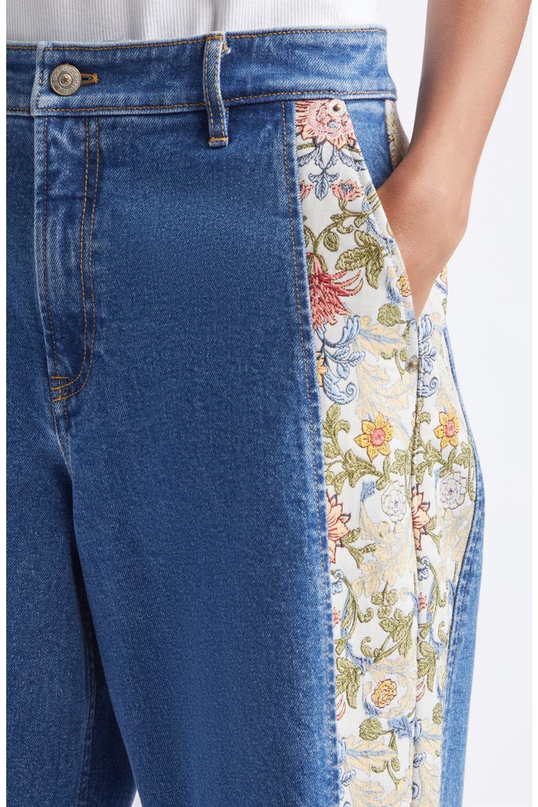Zoe Patchwork Wide Leg Jeans, Alternate, color, SAPHIR MULTI