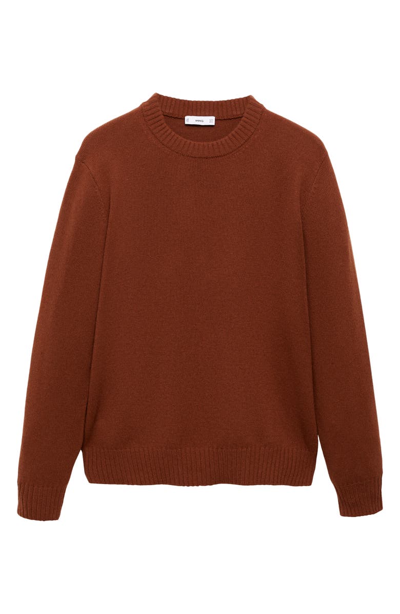 MANGO Wide Rib Trim Crewneck Sweater, Main, color, 