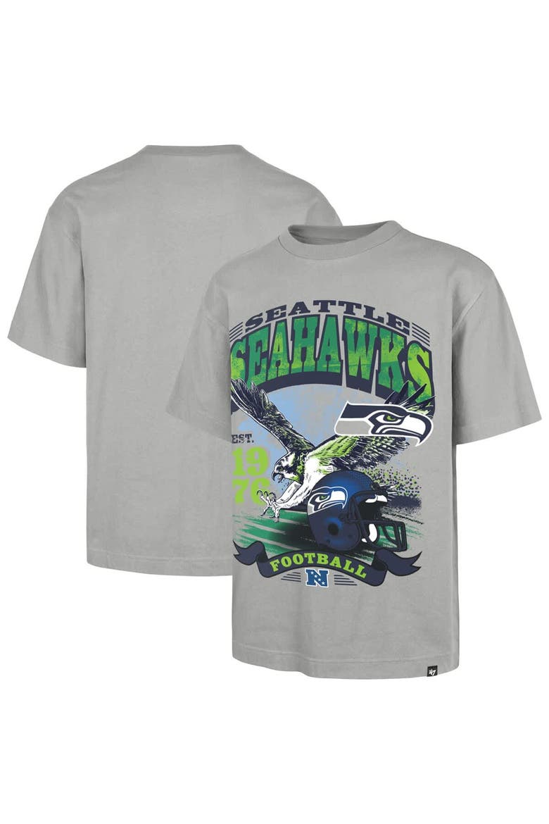 Men's '47  Gray Seattle Seahawks Regional Foundation T-Shirt, Main, color, Gray