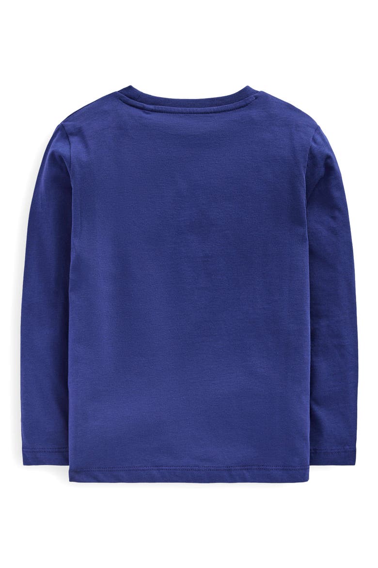 Kids' Long Sleeve Cotton Glow in the Dark Graphic T-Shirt, Alternate, color, STARBOARD BLUE NORTHERN LIGHTS
