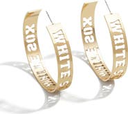 WEAR by Erin Andrews x Baublebar Chicago White Sox Large Cutout Hoop Earrings