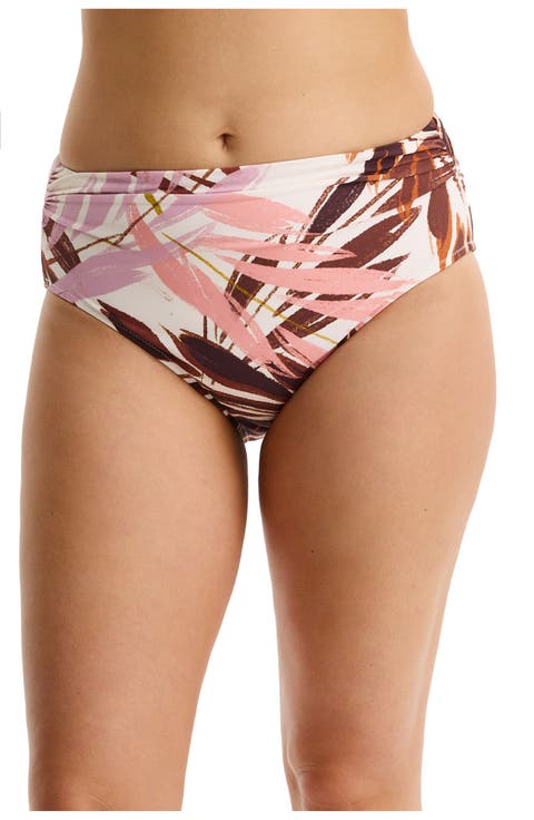 Island Breeze Shirred High Waist Swim Bottom