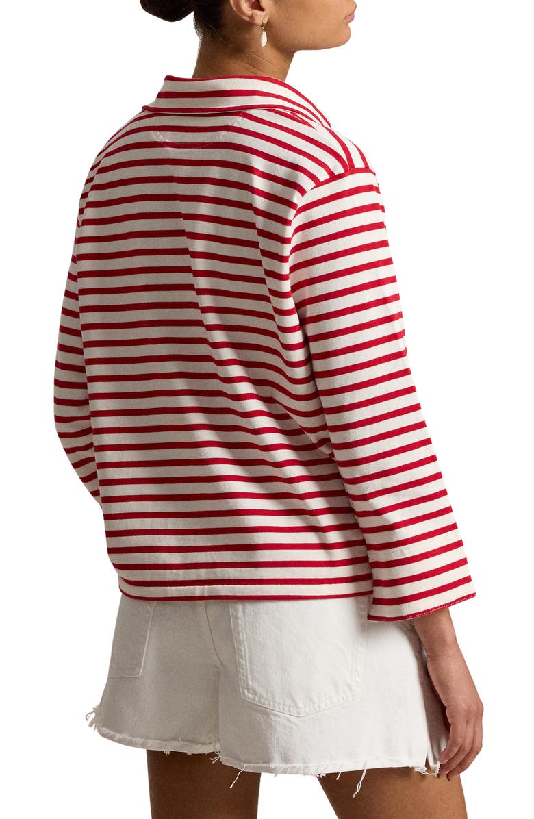 Polo Ralph Lauren Mariner Stripe Jersey Shirt, Alternate, color, Red/ Deckwash White