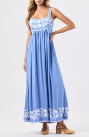 Tiare Hawaii Antibes Embroidery Detail Maxi Dress