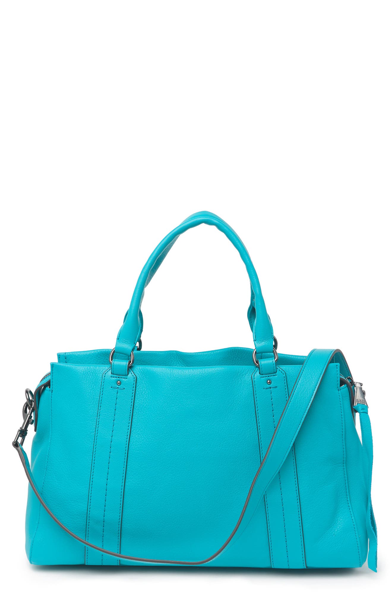 Kestenberg Zip Me Up Triple Entry Leather Satchel, Alternate, color, BLUE BIRD