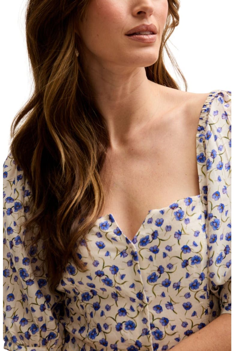 April Button Front Floral Print Midi Dress, Alternate, color, Open Miscellaneous