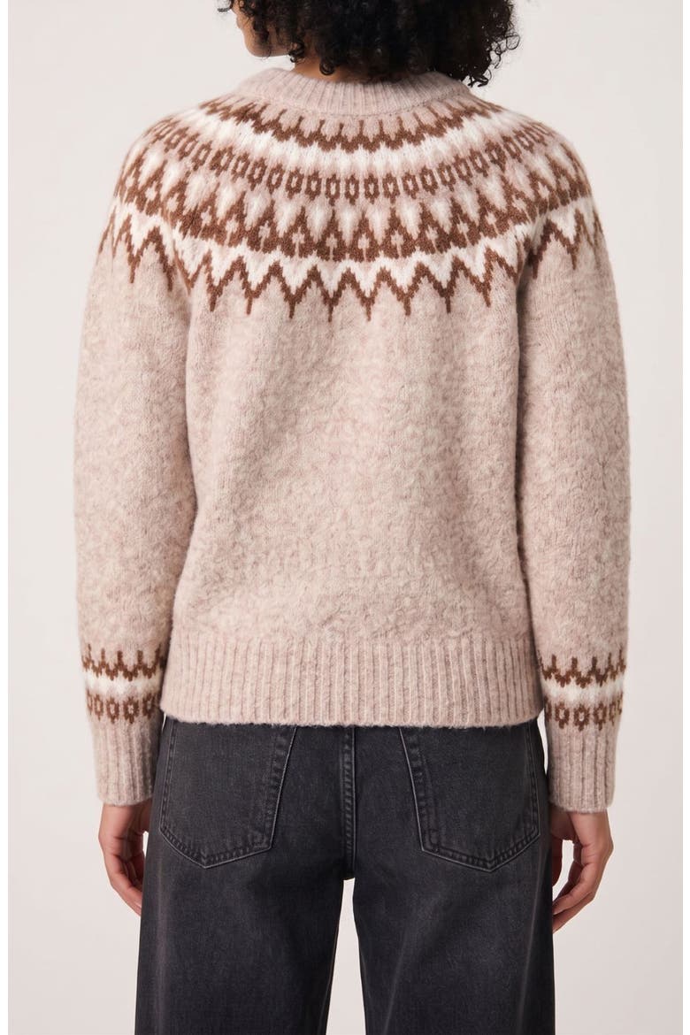 Fair Isle Chunky Crewneck Sweater, Alternate, color, BROWN MULTI