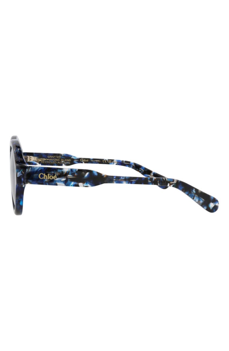 Chloé 54mm Oval Sunglasses, Alternate, color, Blue Blue Blue