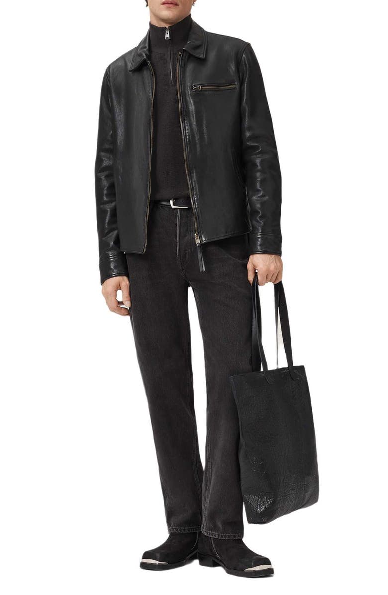 AllSaints Wool Blend Quarter Zip Sweater, Alternate, color, Espresso Brown