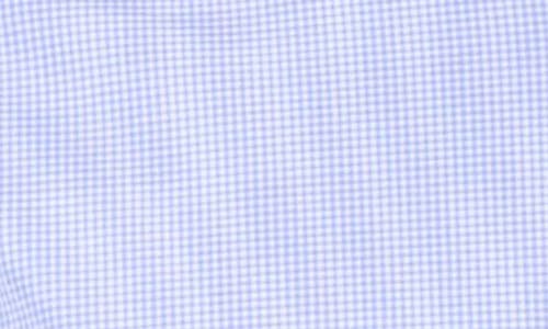 Shop Tailorbyrd Micro Gingham Short Sleeve Button-up Shirt In Light Blue