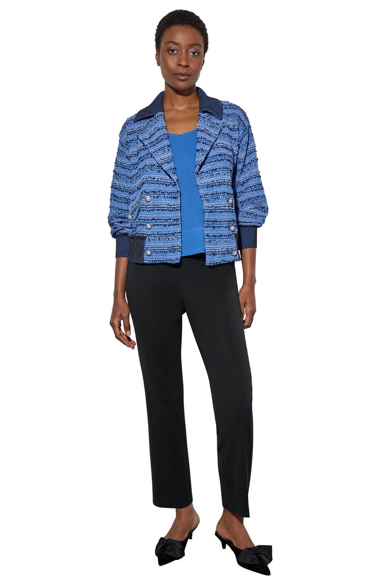 Ming Wang Eyelash Tweed Bomber Jacket, Alternate, color, 