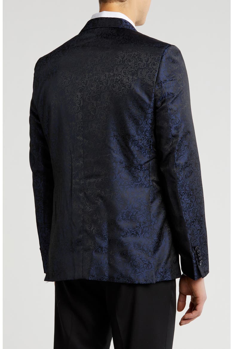 Floral Satin Notch Lapel Sport Coat, Alternate, color, NAVY/MARINE
