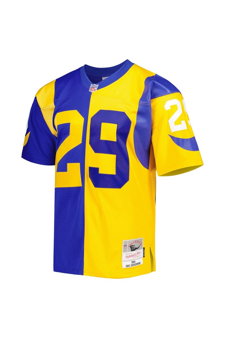 Men's Mitchell & Ness Eric Dickerson Royal/Gold Los Angeles Rams 1984 Split Legacy Replica Jersey, Alternate, color, Royal