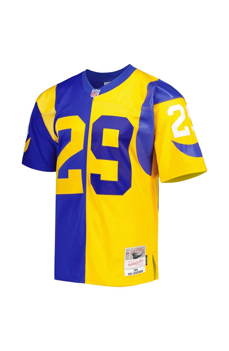 Mitchell & Ness Men's Mitchell & Ness Eric Dickerson Royal/Gold Los Angeles Rams 1984 Split Legacy Replica Jersey, Alternate, color, 
