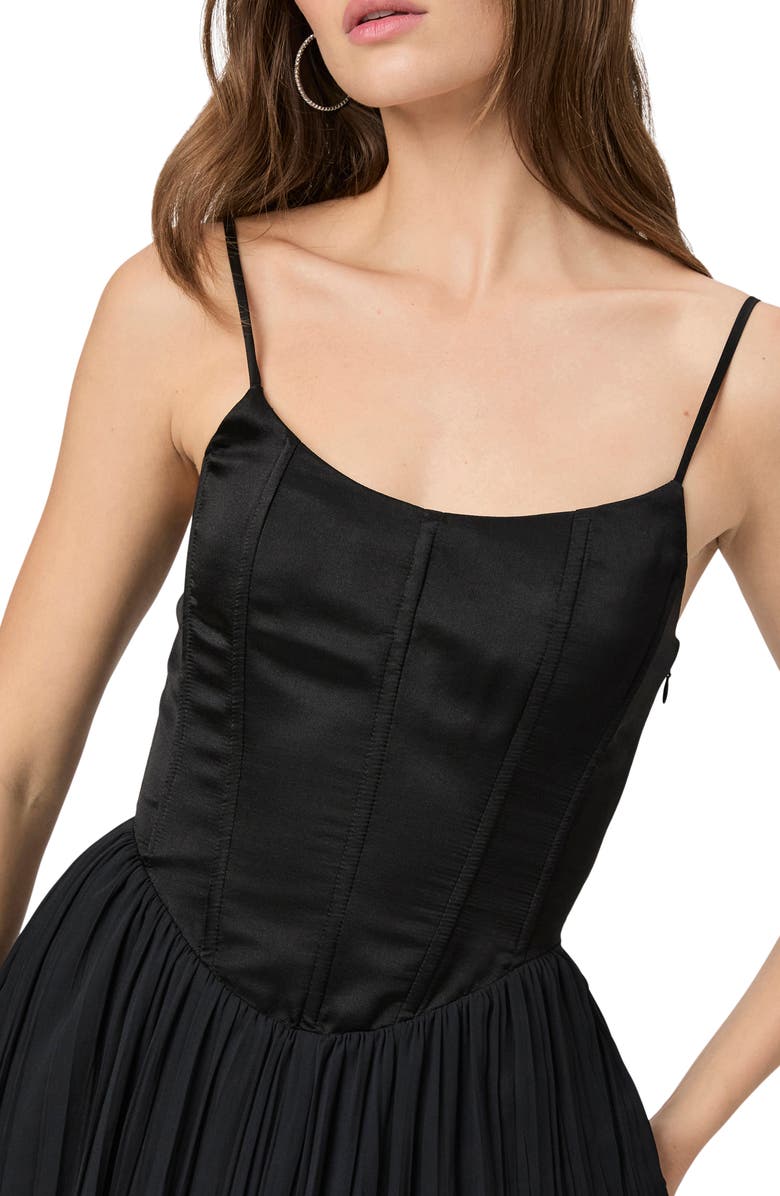 PAIGE Elke Corset Midi Dress, Alternate, color, Black