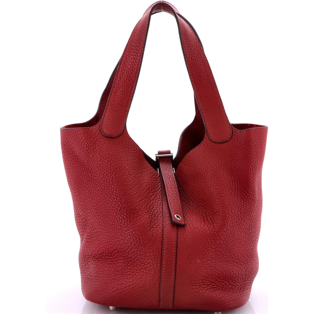 Pre-owned Hermes Hermes Picotin Lock Bag Clemence Mm In Red