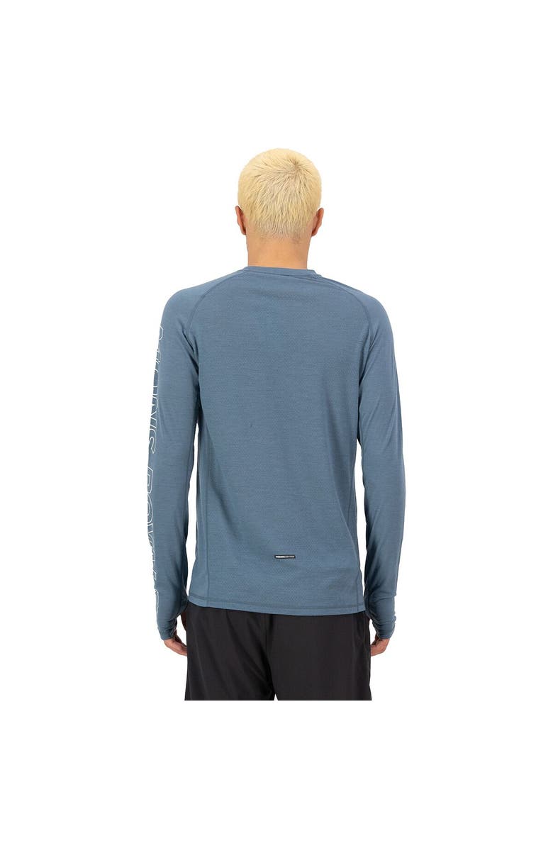 Mons Royale Temple Tech Long-Sleeve Shirt - Men
s, Alternate, color, Grey Heather/Goblin Blue