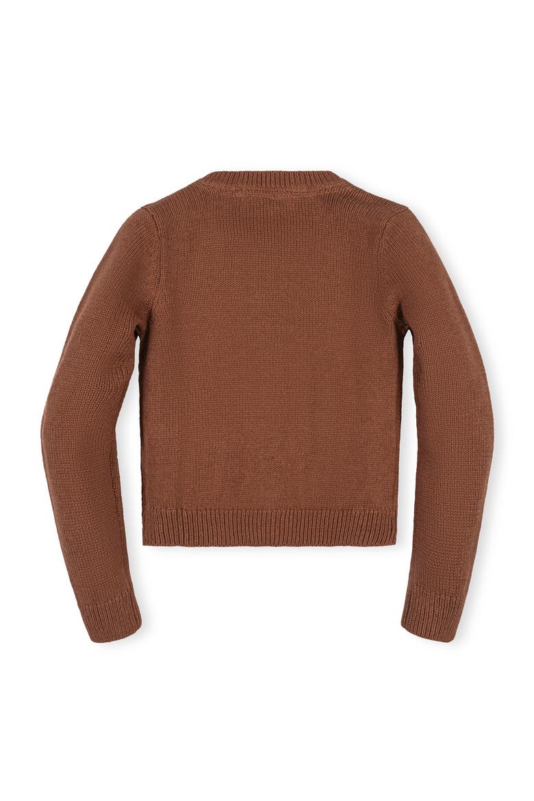 Kids' Organic Rosette Pocket Cardigan Sweater, Alternate, color, Cinnamon Heather