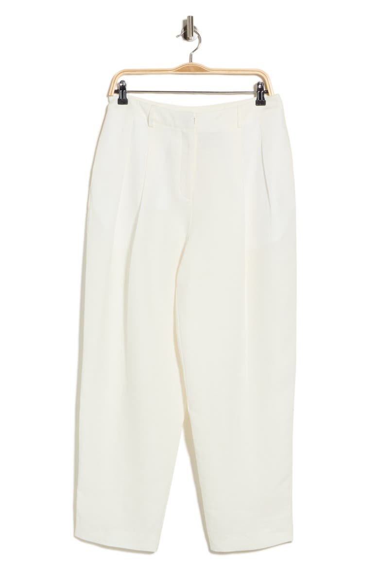 Cornelia St Pleated Linen Wide Leg Pants, Alternate, color, IVOIRE