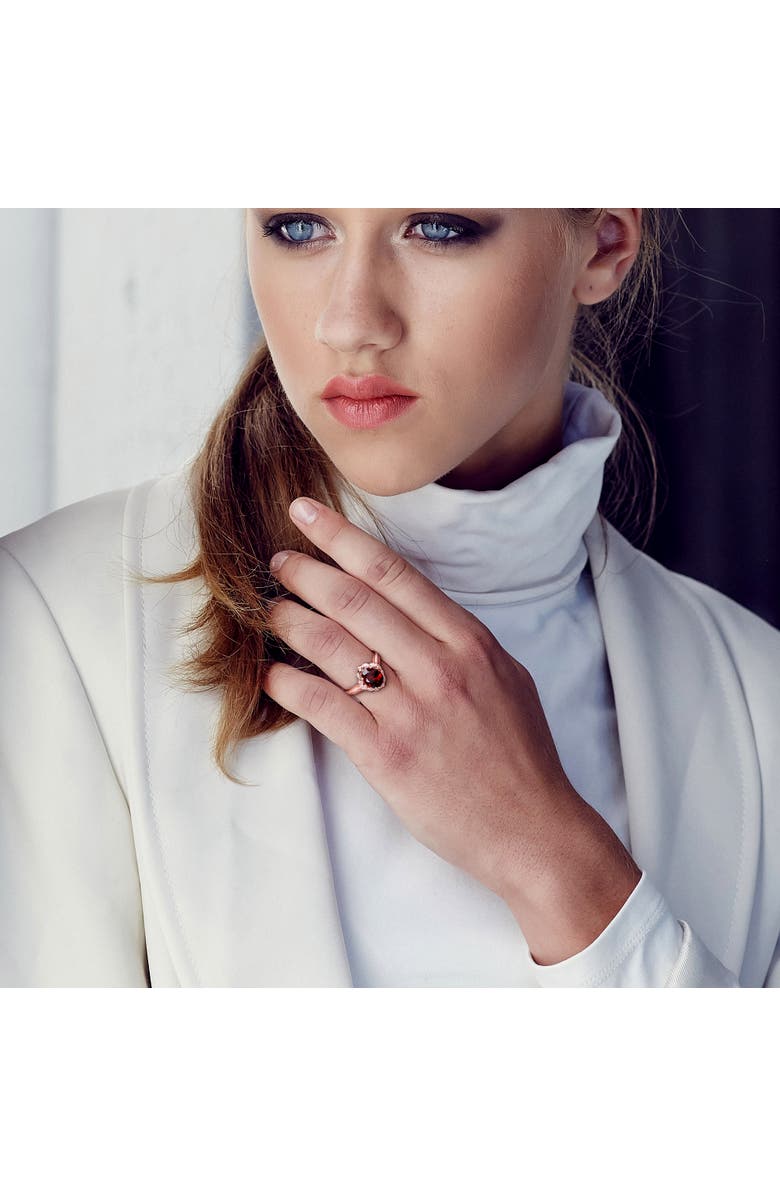 Julianna B. Garnet & Diamond Vintage Halo Ring 14k, Alternate, color, Garnet