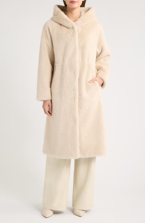 Faux Fur Hooded Coat