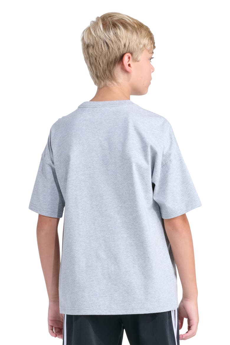 Kids' Oversize Trefoil Logo Graphic T-Shirt, Alternate, color, GREY HEATHER