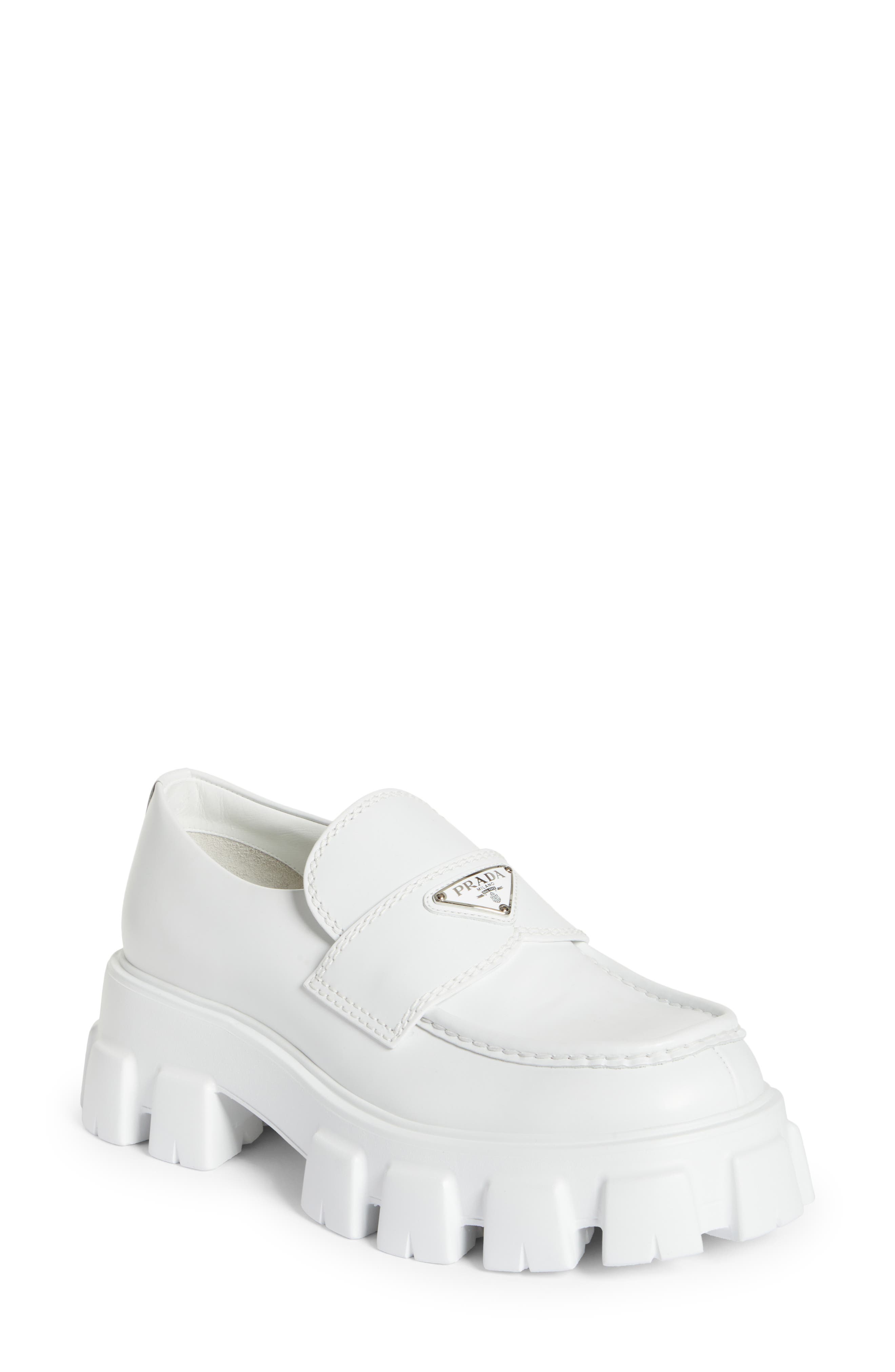 Monolith Lug Sole Loafer, Main, color, BIANCO