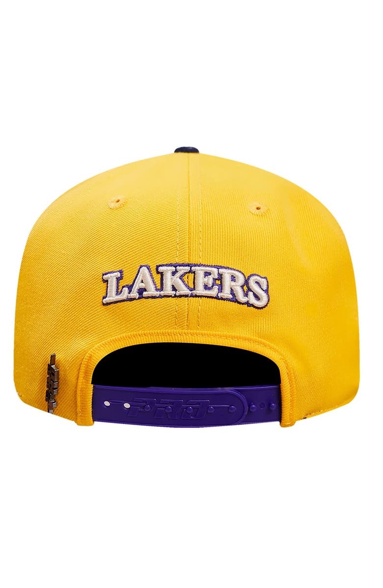 PRO STANDARD Men's Pro Standard Gold/Purple Los Angeles Lakers Pinch Chevron Adjustable Hat, Alternate, color, Gold