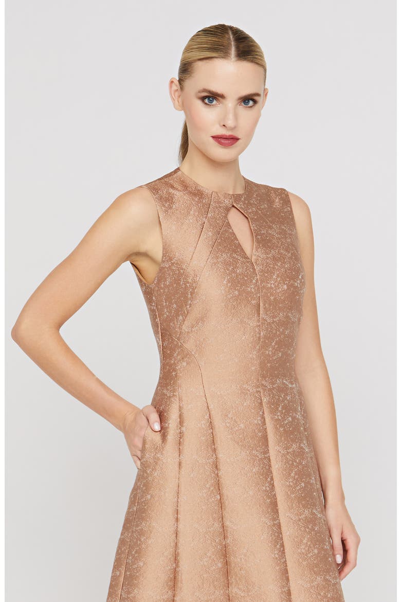 Gabriella Jacquard Gown, Alternate, color, GOLD