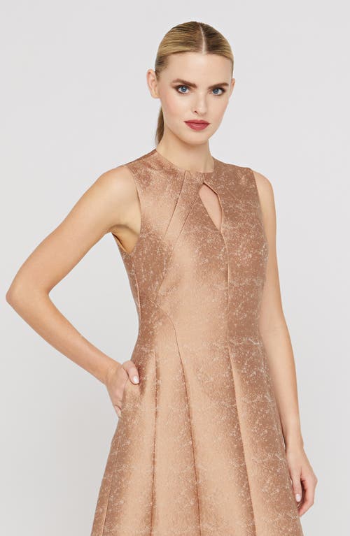 Kay Unger Gabriella Jacquard Gown In Neutral
