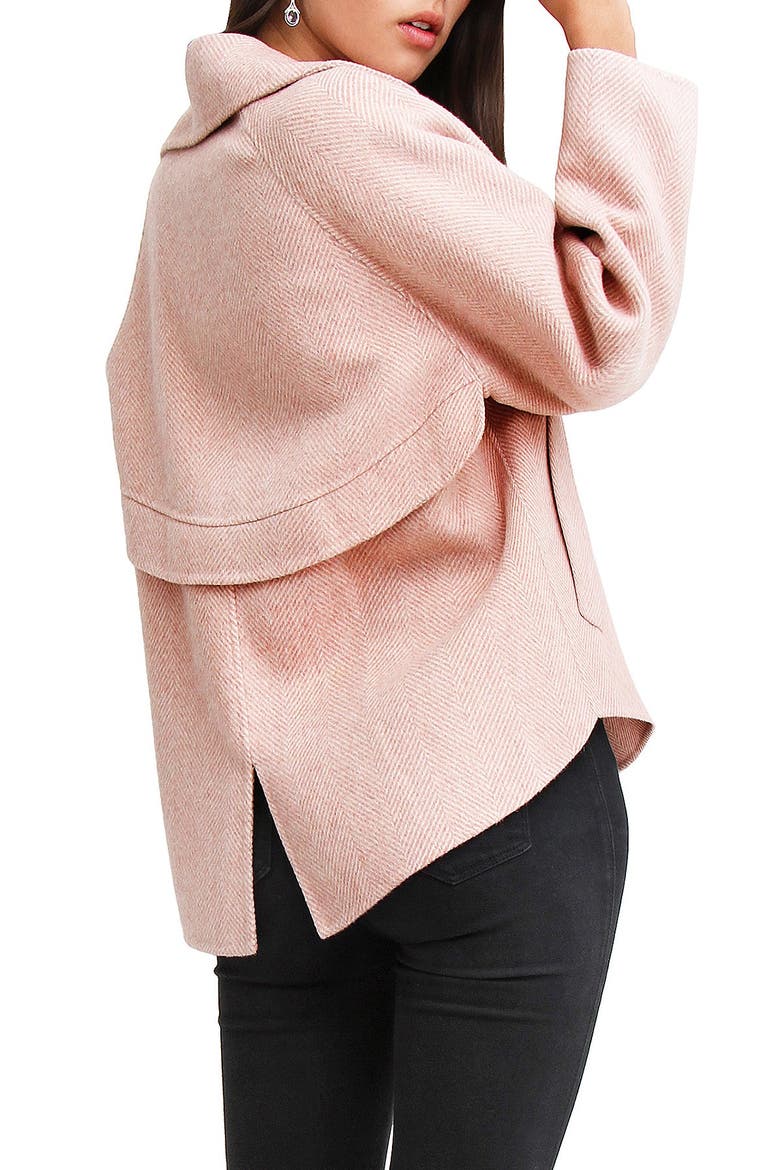 I'm Yours Double Breasted Wool Blend Coat, Alternate, color, BLUSH