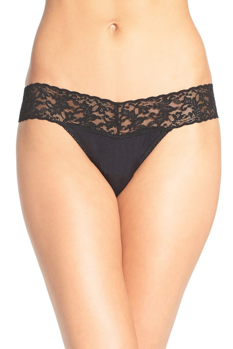 Low Rise Thong, Main, color, BLACK