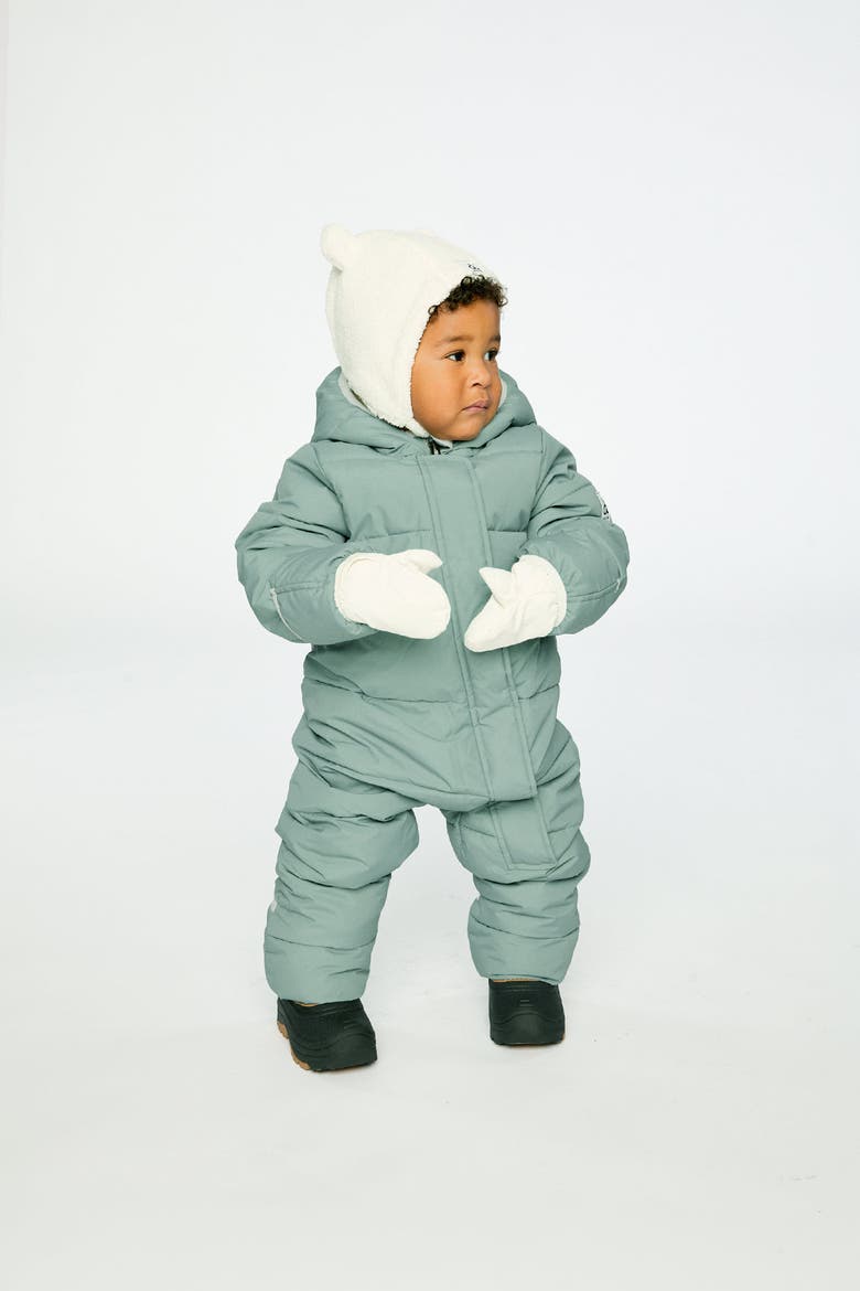 Waterproof Hooded One Piece Snowsuit, Alternate, color, Sage Green