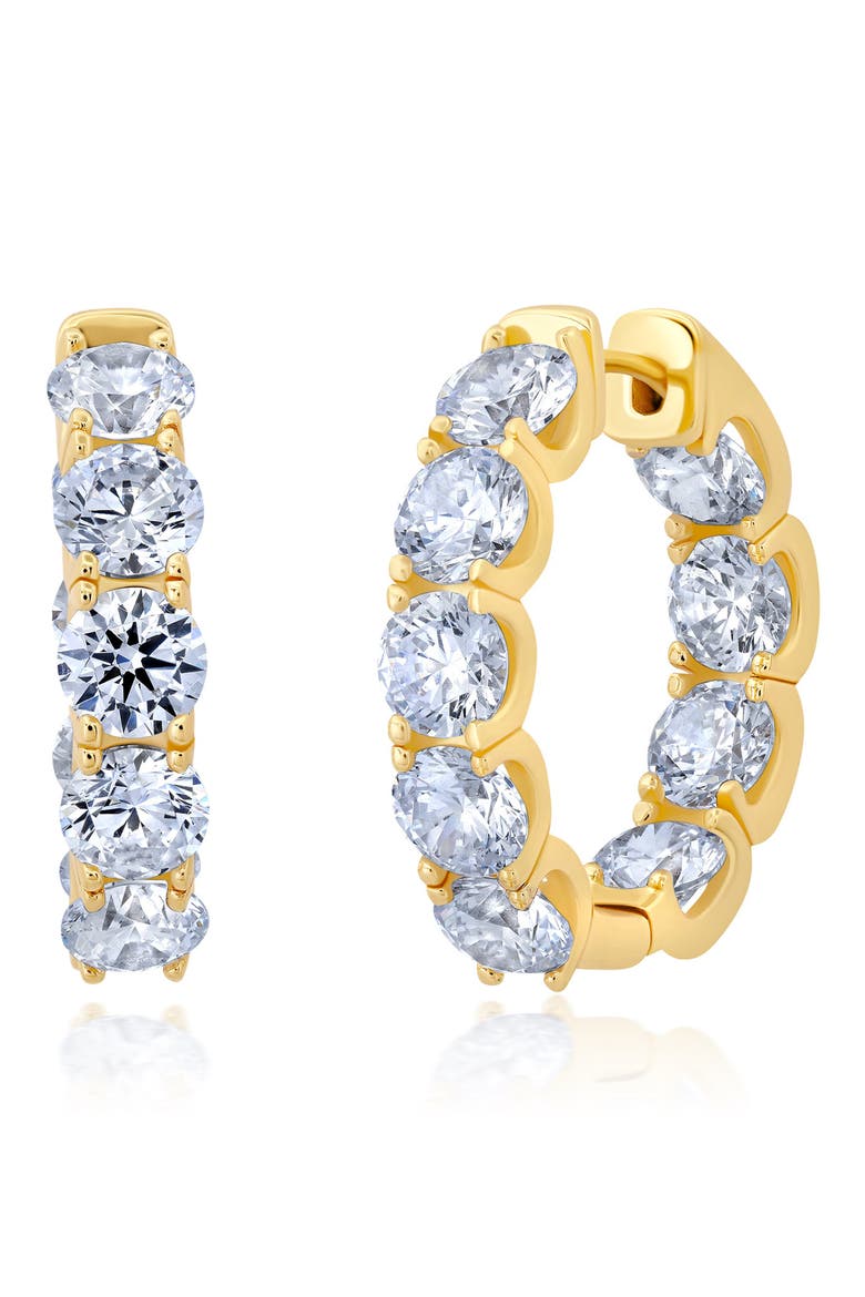Brilliant Round Medium Hoop Earrings, Main, color, GOLD