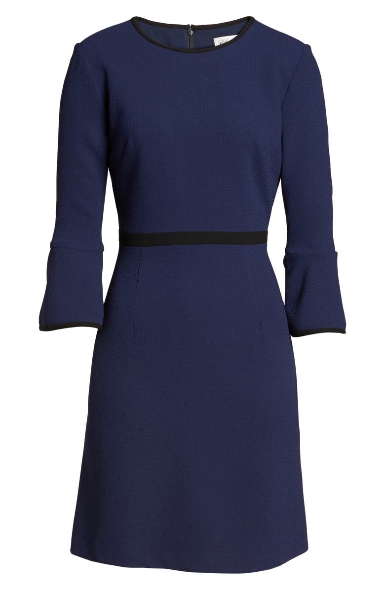 Eliza J Eliza Piped Trim Bell Sleeve Fit & Flare Dress, Alternate, color, 