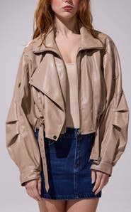 AZALEA WANG Papoose Butter Leather Jacket