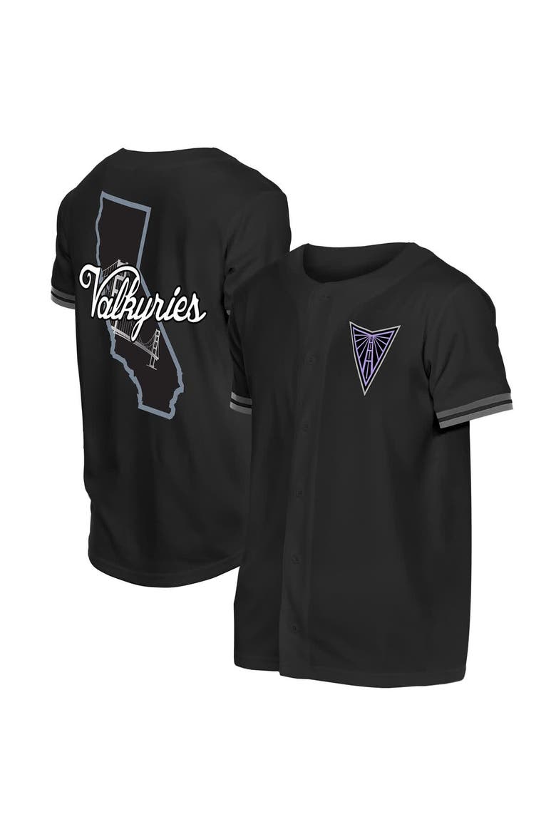 Men's New Era Black Golden State Valkyries 2026 WNBA Draft Hometown Baseball Jersey, Main, color, Black