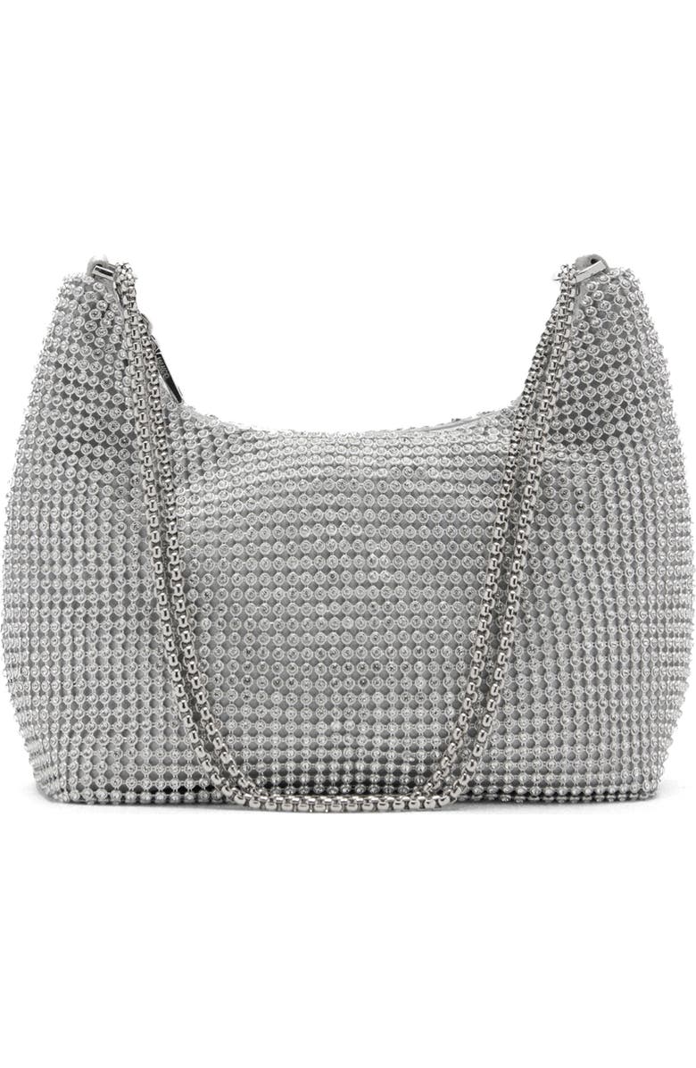 MANGO Chain Strap Crystal Shoulder Bag, Main, color,
