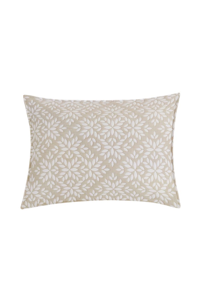 Leaves Jacquard Cotton Cover Quilt Set  - Reversible And Machine Washable, Alternate, color, Beige